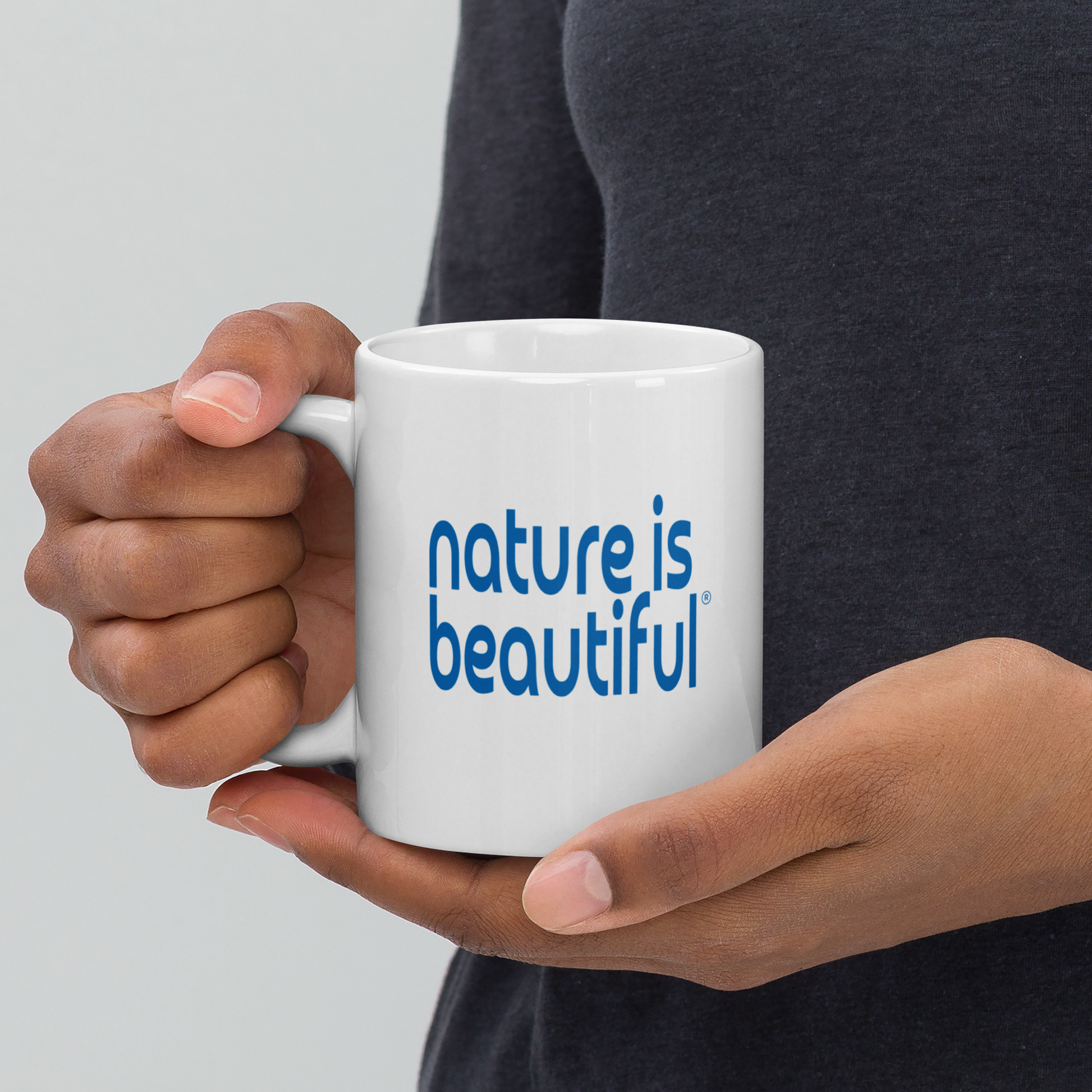 “Nature Is Beautiful” 11 oz Ceramic Mug -- Lead‑Free, Dishwasher & Microwave‑Safe Coffee Cup